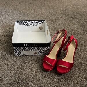 Satin Heels with Ankle Strap